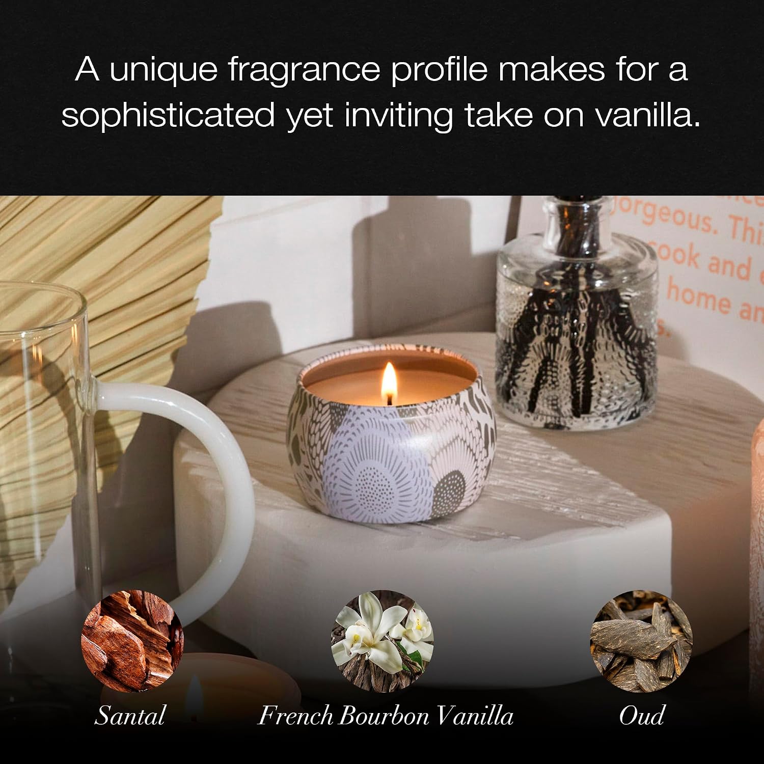 Voluspa Baltic Amber Candle | Mini Tin | 4 Oz. | 25 Hour Burn Time | Coconut Wax for a Cleaner Burn