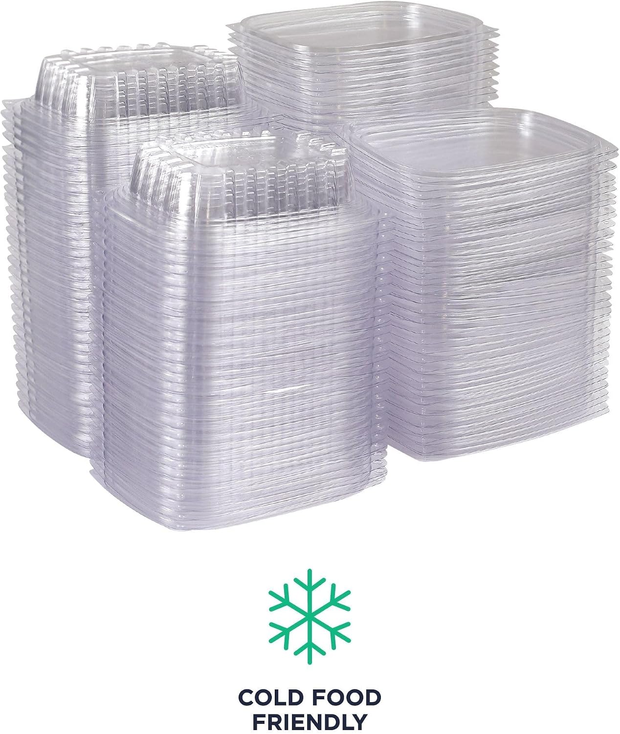 Eco-Products EPRC32 Renewable & Compostable Rectangular Deli Containers - 32oz., 50 Per Pack (Case of 4 Packs), clear