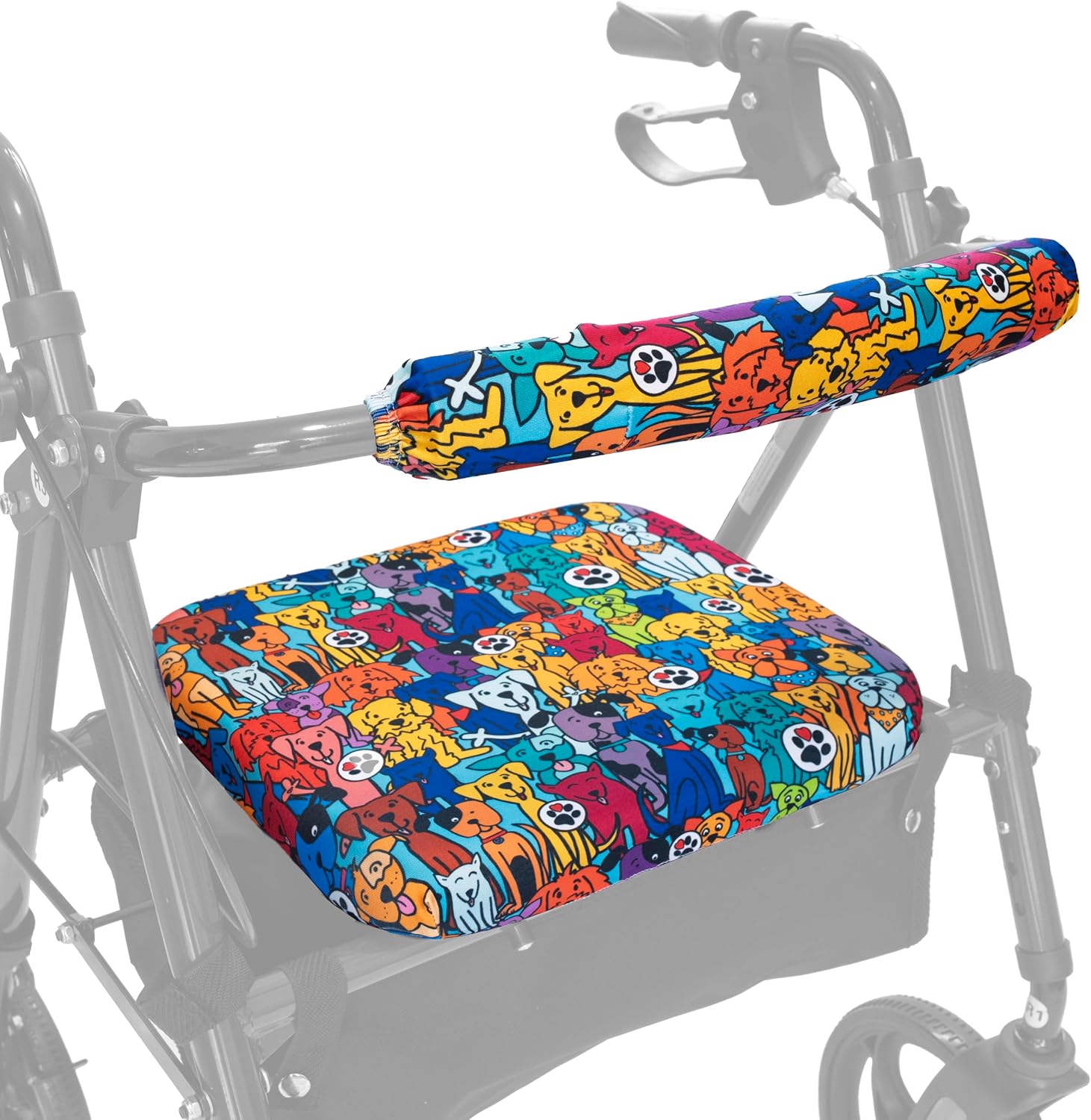 Top Glides Playful Purple Universal Rollator Walker Seat and Backrest Covers (Purple)