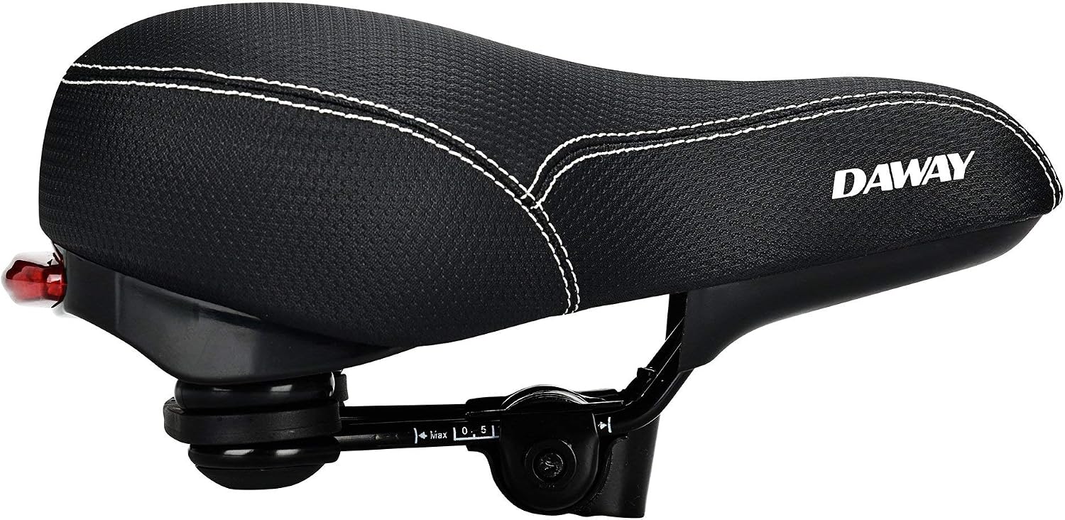 DAWAY Comfortable Men Women Bike Seat - Soft Memory Foam Padded Bicycle Seat, Bike Saddle Replacement with Wide Cushion for Peloton, Mountain & Exercise Bikes, Shock Absorbing, Waterproof, Universal