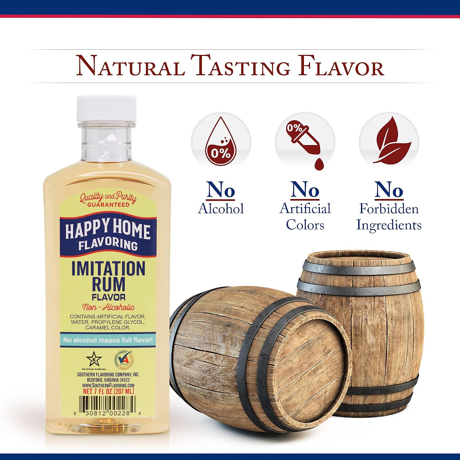 Happy Home Imitation Clear Butter Flavoring, Non-Alcoholic, Certified Kosher, 7 oz.