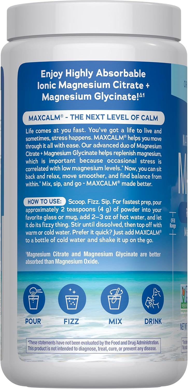 Natural Vitality Calm, Magnesium Supplement, Anti-Stress Drink Mix Powder, Gluten Free, Vegan, & Non-GMO, Original Unflavored, 16 oz