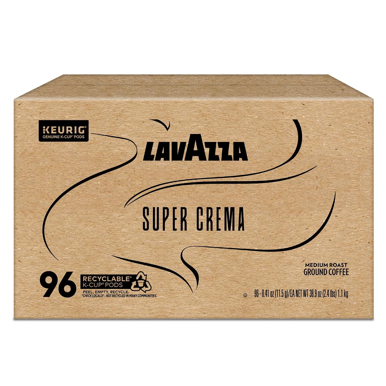 Lavazza Espresso, Single-Serve Keurig K-Cup Pods, Medium Roast Coffee, 32-Count Box