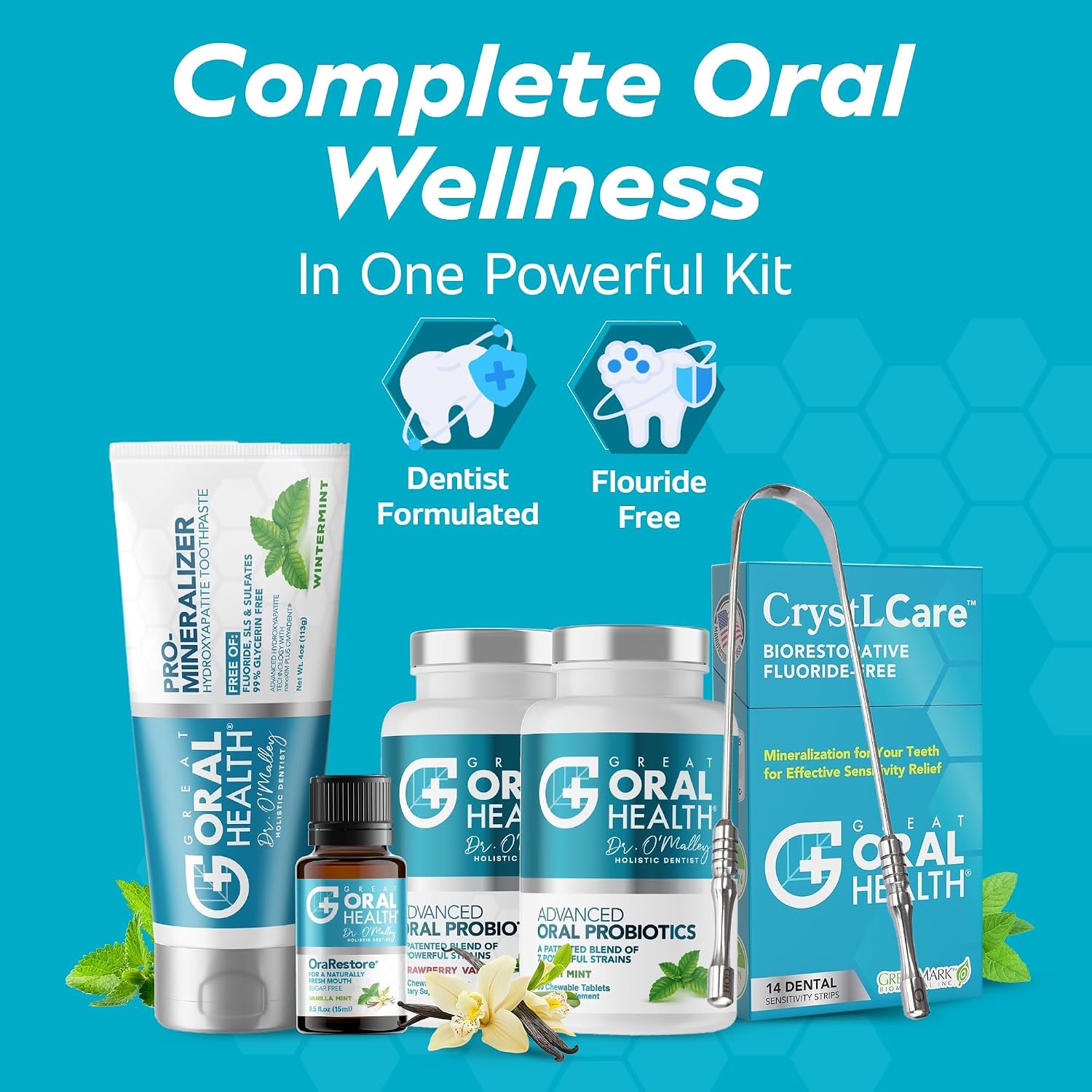 Oral Probiotics for Mouth Bad Breath Treatment for Adults; Dentist Formulated Dental Probiotics for Teeth and Gums Health & Chronic Halitosis with BLIS K12 M18, 60 Chewable Oral Health Tablets Mint