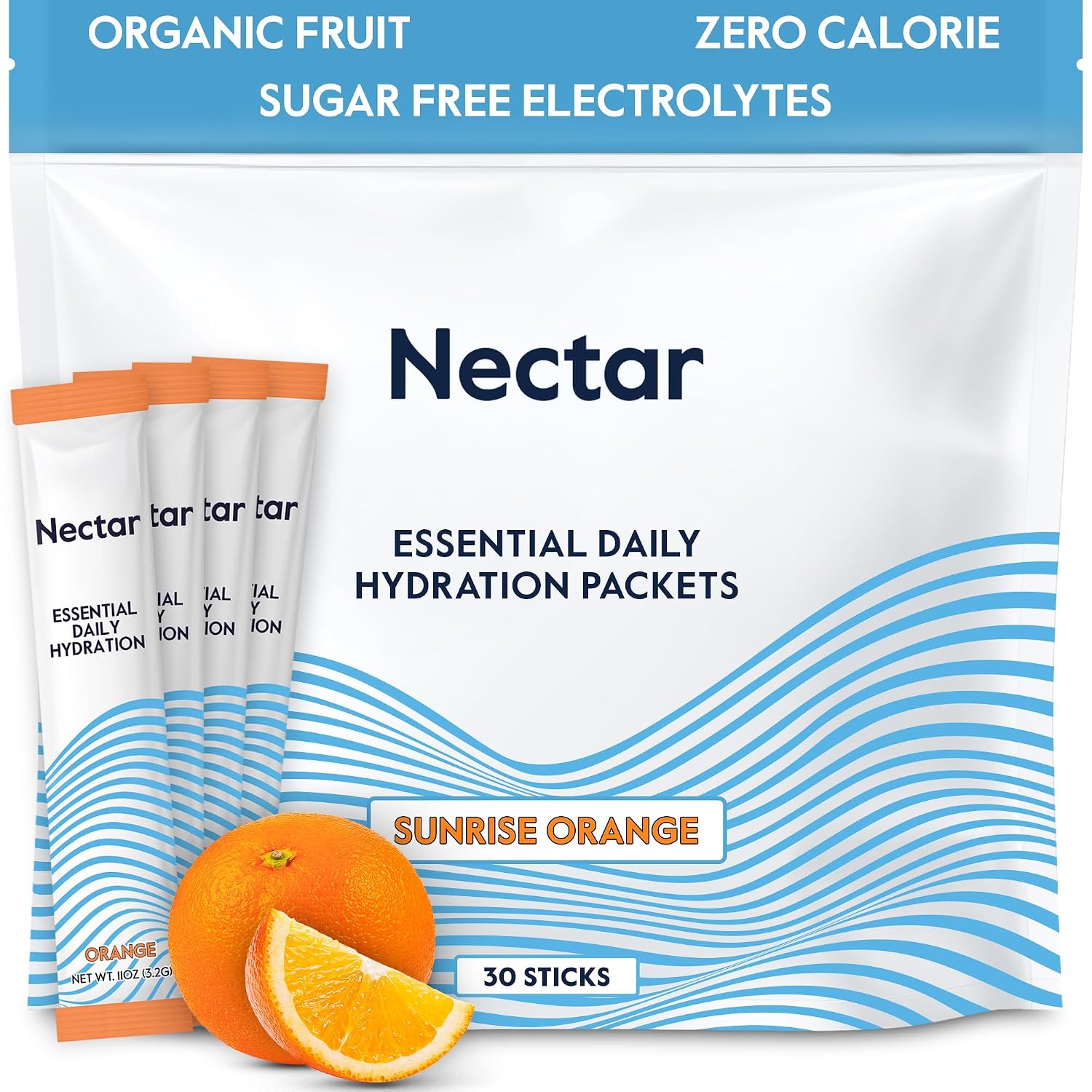 Nectar Hydration Packets - Electrolytes Powder Packets - No Sugar or Calories - Organic Fruit Liquid Daily IV Electrolytes Powder for Dehydration