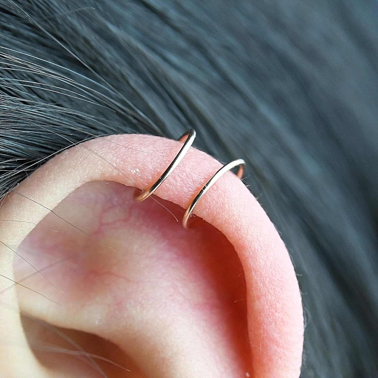 Small Gold or Sterling Silver Huggie Hoop Earrings for Women Cartilage Nose Helix Tragus
