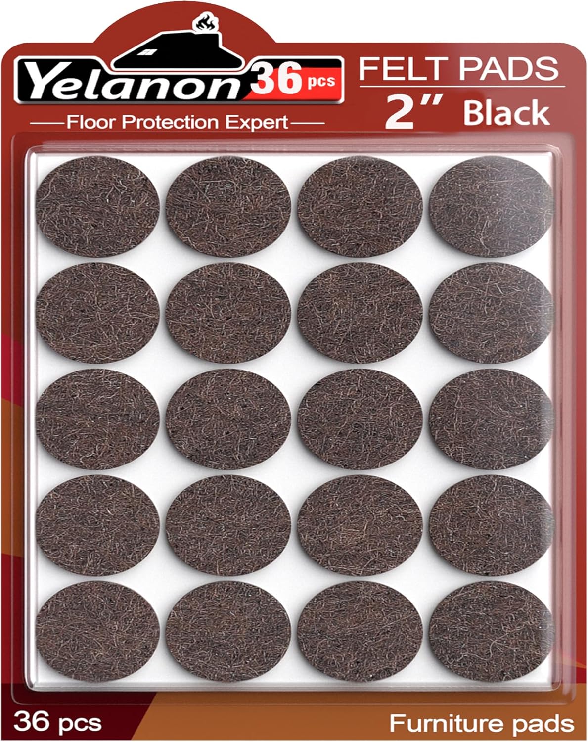 Yelanon Felt Furniture Pads 56 Pcs for Hardwood Floors Brown