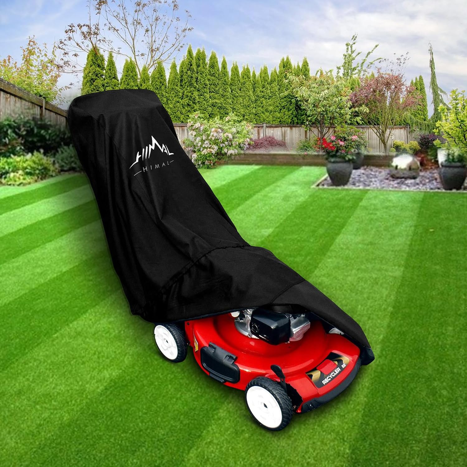 Himal Outdoors Push Lawn Mower Cover Waterproof Lawnmower Cover, Black | Heavy Duty 600D Oxford, Waterproof, UV Protection