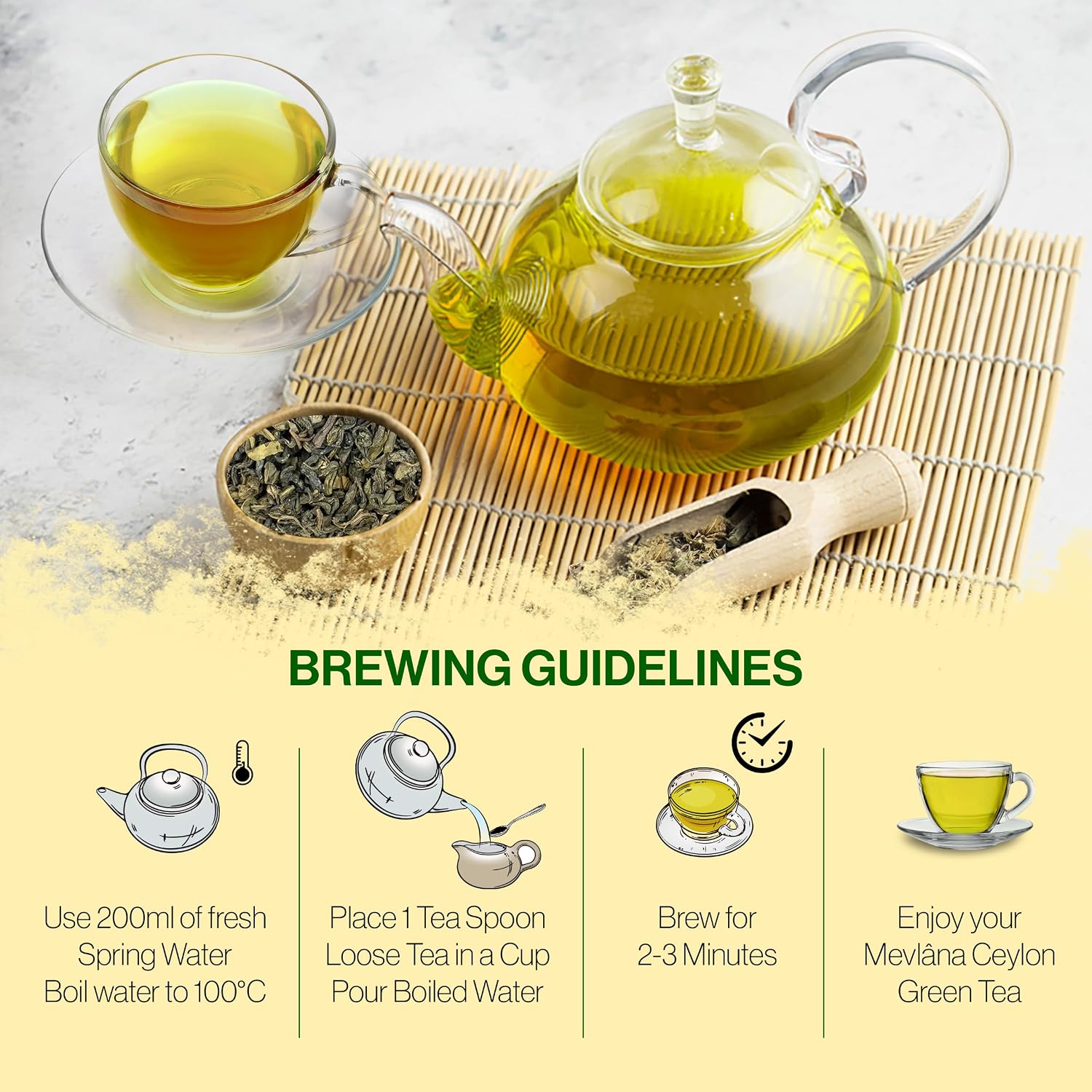 Mevlâna - Ceylon Green Tea Loose Leaf | 300 gr |150 Cups