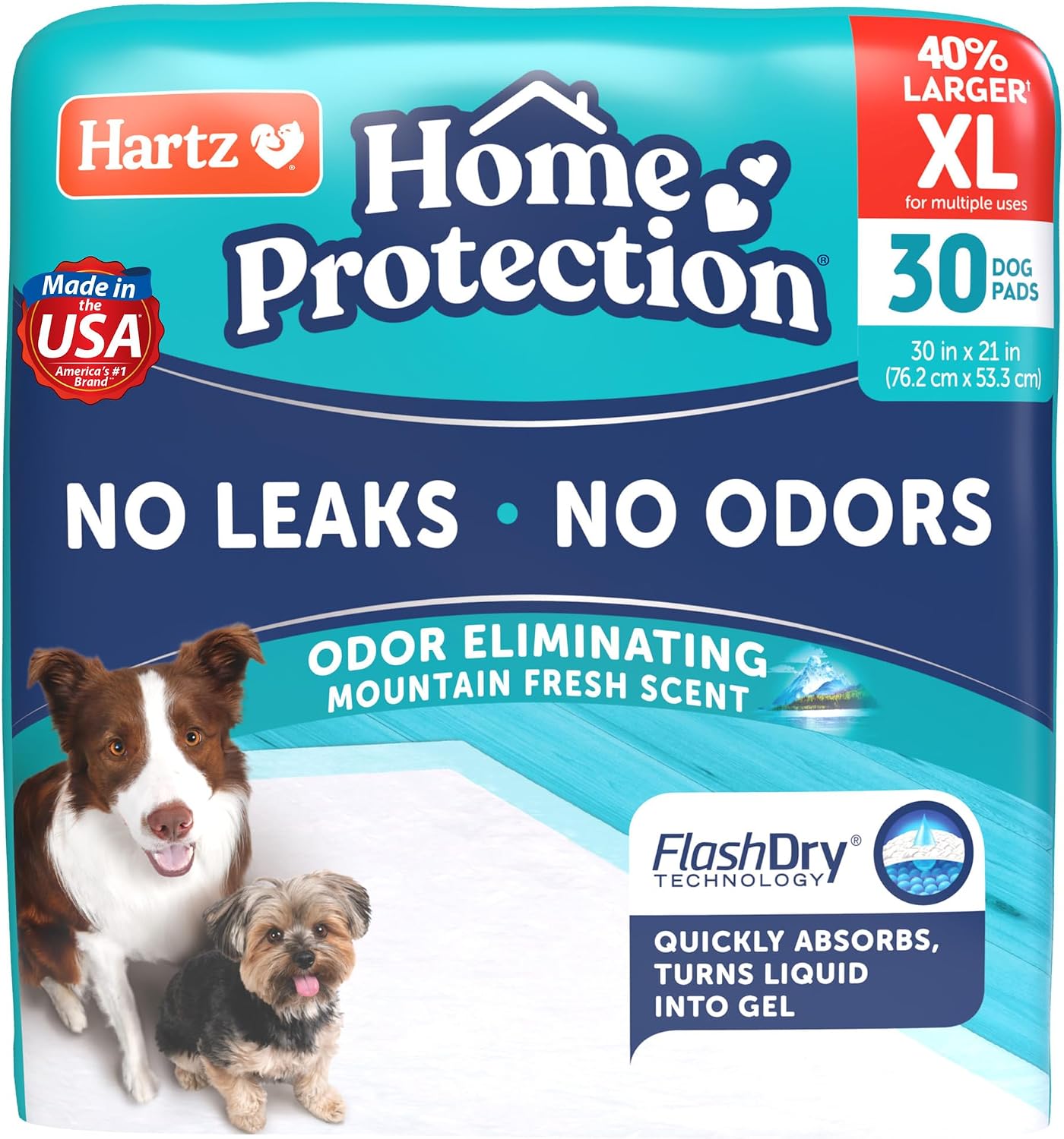 Hartz Home Protection Super Absorbent Odor Eliminating Lavender Scented No Leak Dog Pads,XL 30 count