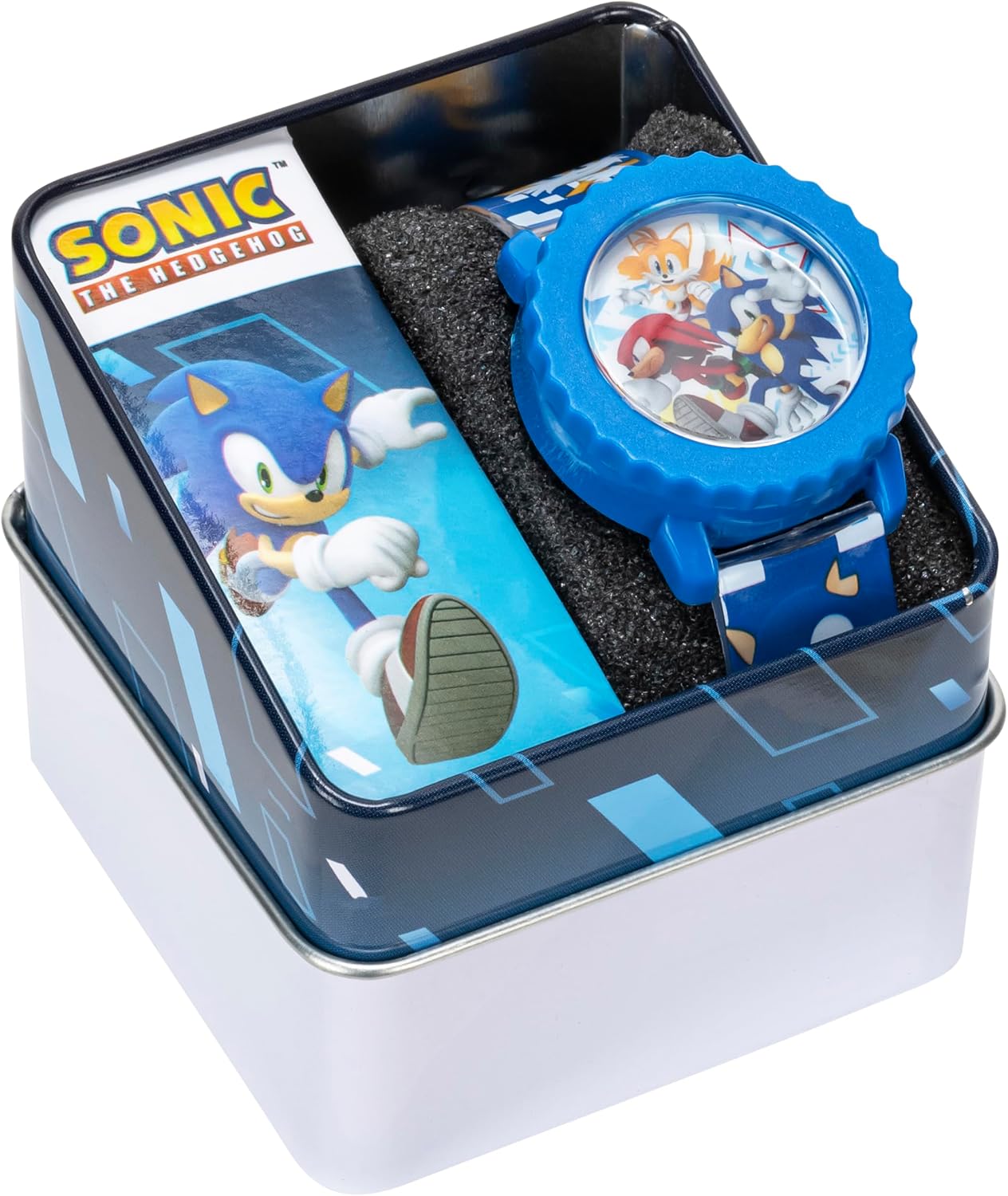 Sonic The Hedgehog Kids Digital Watch – Flashing LED Light-Up Display, Easy-to-Read Time, Adjustable Strap