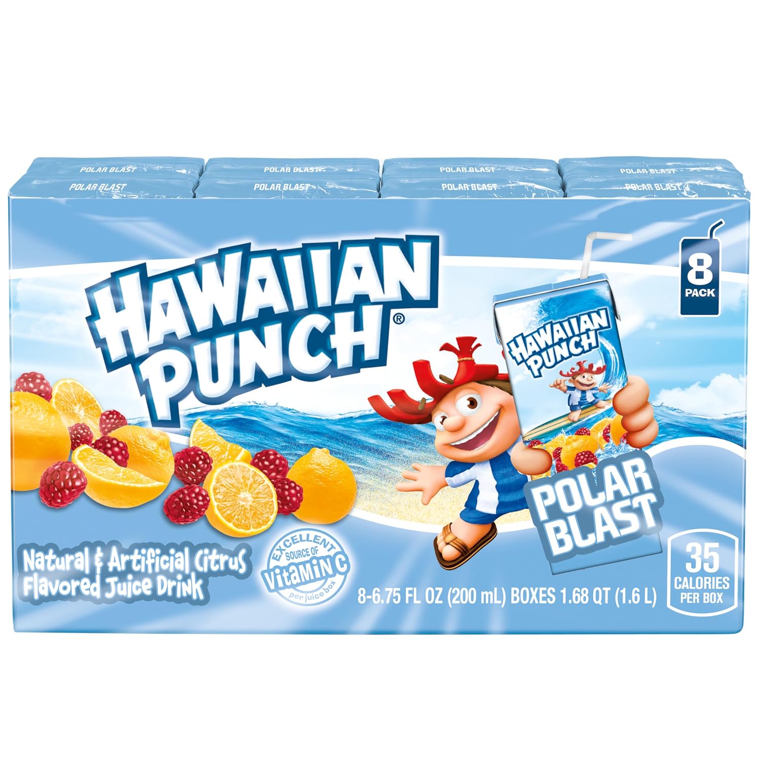 Hawaiian Punch Polar Blast Fruit Juice Drink, 10 Fl Oz Bottles, 24 Count (4 Packs Of 6), Ready-to-drink, On-the-go, Caffeine-free, Carbonation-free, Gluten-free, Excellent Source Of Vitamin C