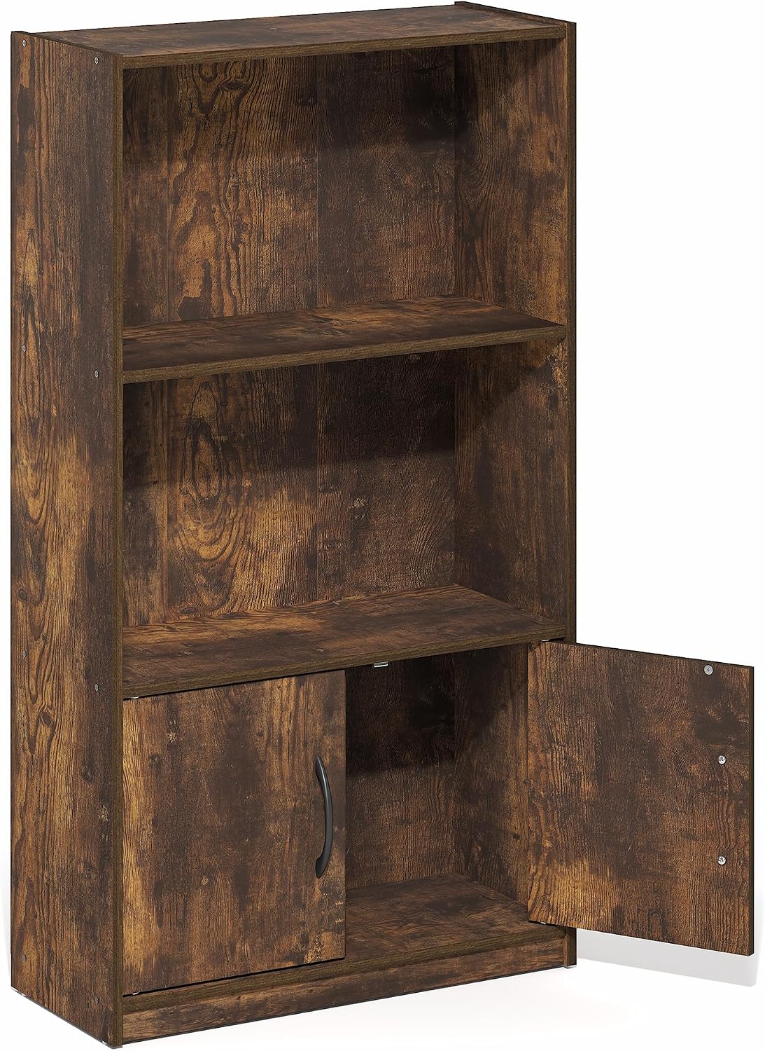 Furinno Jaya Book Shelf, 3-Tier Bookshelf, Bookcase with Adjustable Shelves, 9.5 x 24.5 x 40.3, for Organization and Storage, for Living Room, Bedroom, Home Office, White