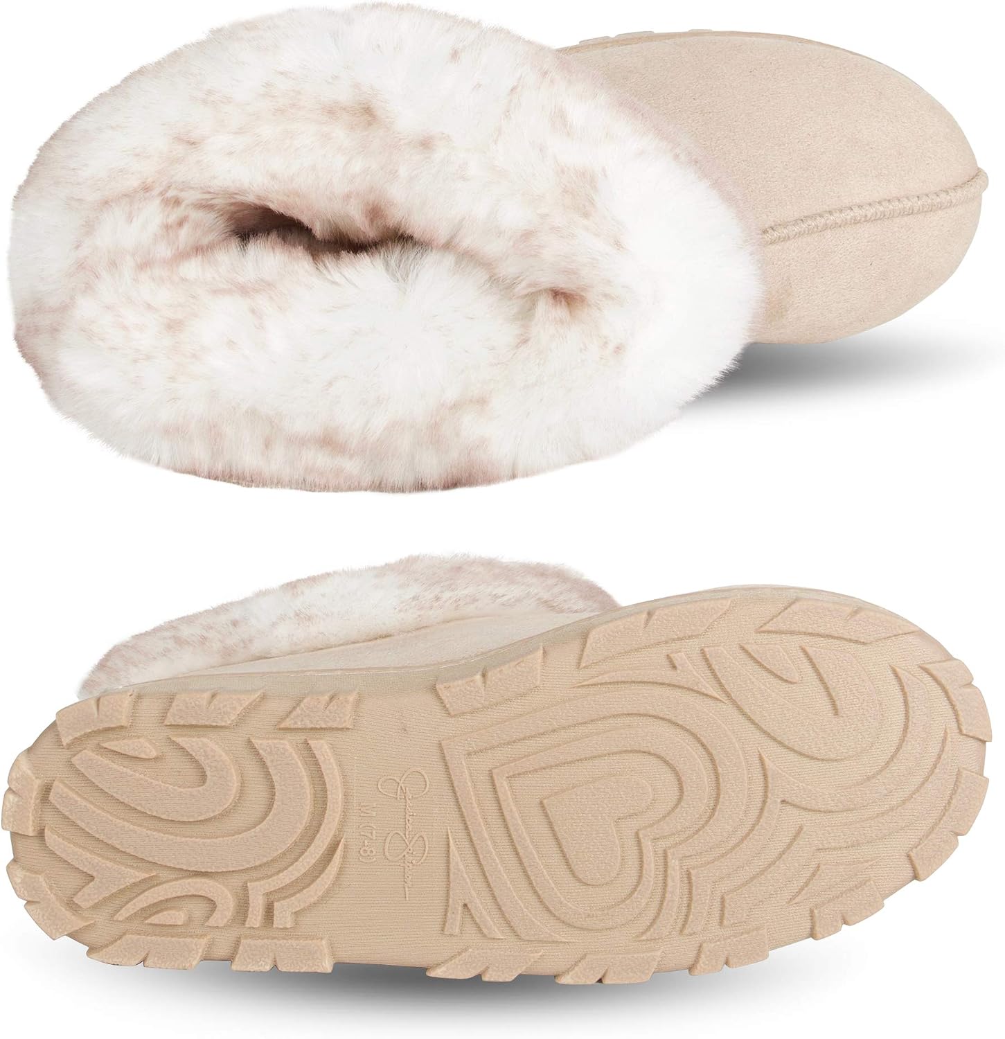Jessica Simpson Women's and Girls Microsuede Super Soft Bootie Slippers with Indoor Outdoor Sole- Mommy & Me Set Options