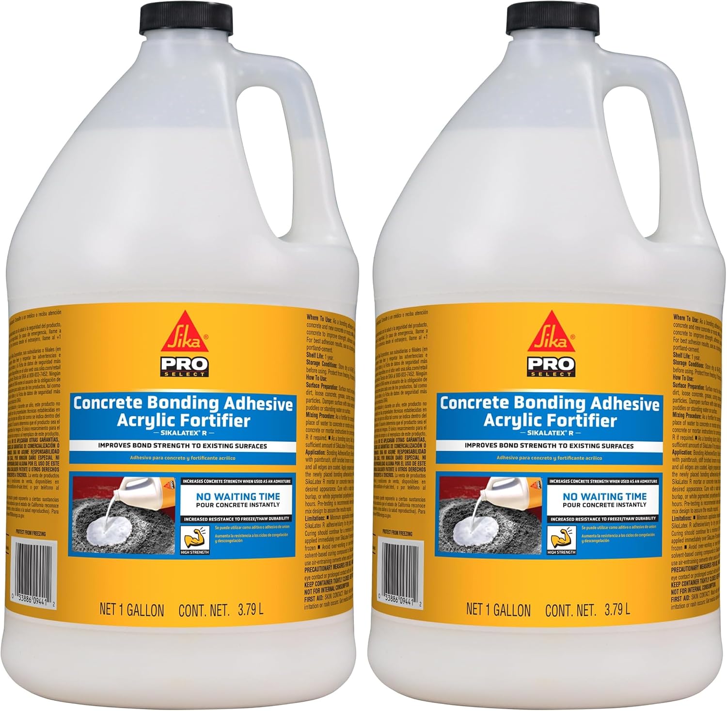 SIKA - SikaLatex R - Concrete Adhesive Glue, White - Admix for Portland-Cement Mortar/Concrete - Resistant to Freezing and thawing Damage - 1-Gallon (Pack of 1)