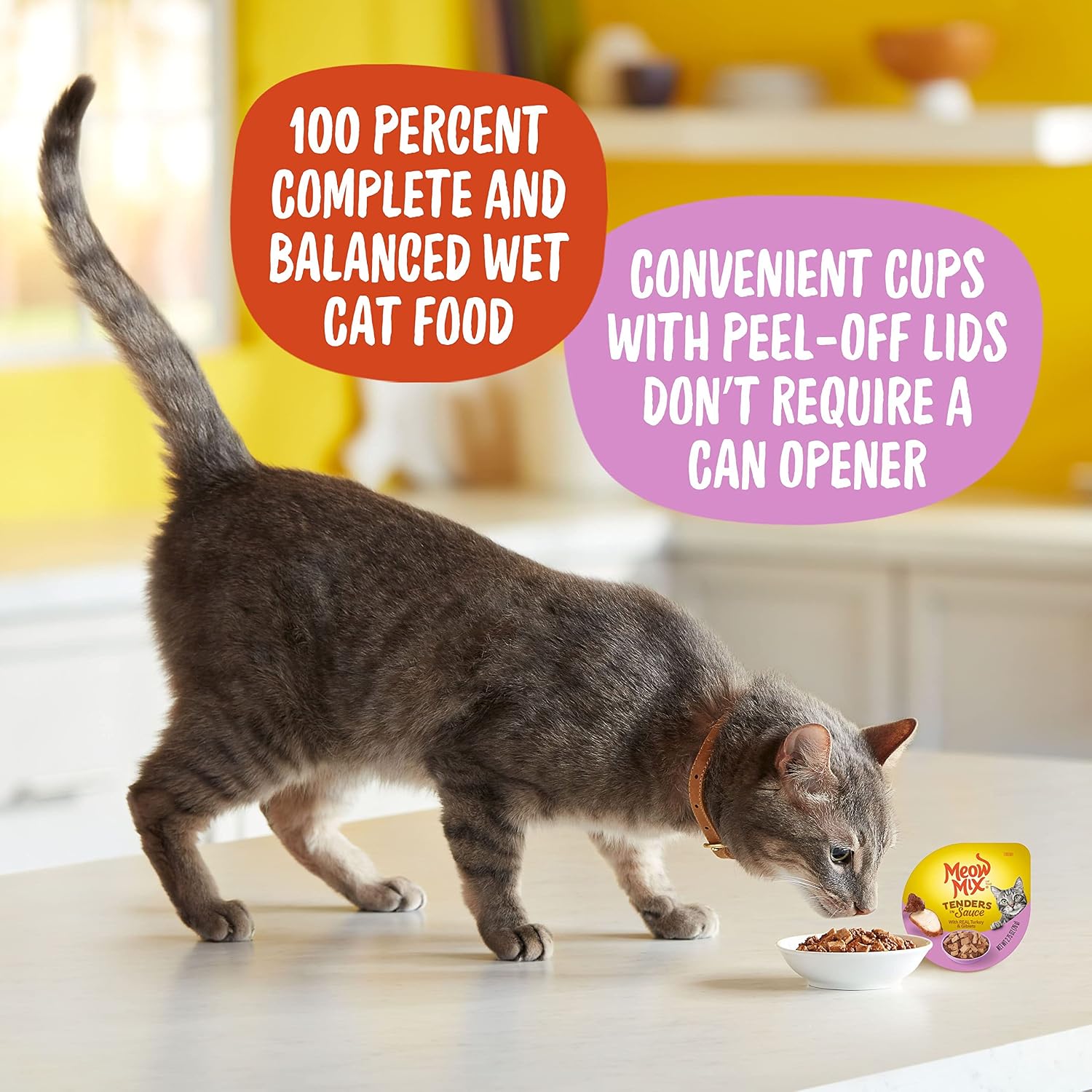 Meow Mix Tenders in Sauce, Wet Cat Food with Tuna & Whole Shrimp, 12 Cups