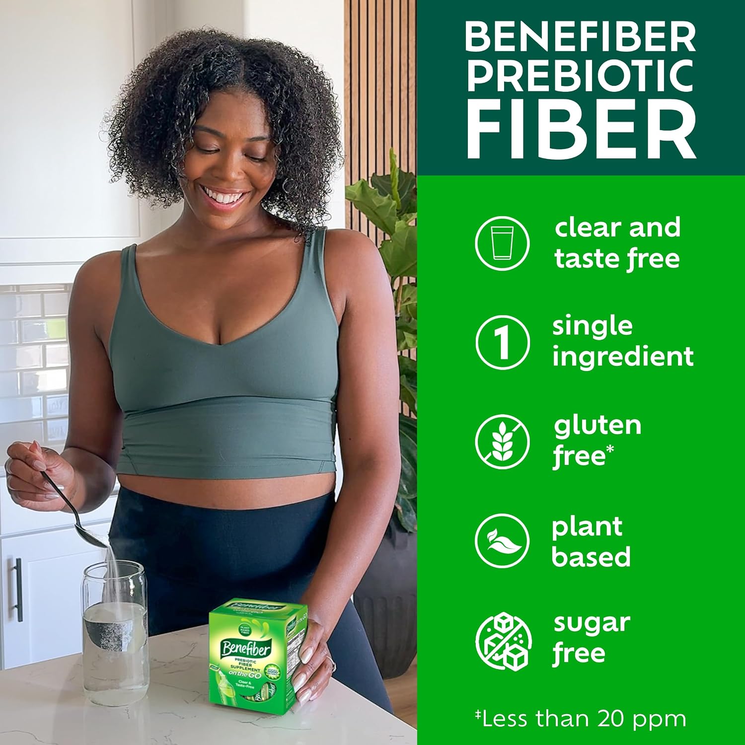 Benefiber Prebiotic Fiber Supplement Powder, Unflavored, 28 Stick Packs | Plant-based Prebiotic Fiber Powder, Sugar-Free, Dissolves Clear and Tasteless, GLP-1 Support for Digestive Health