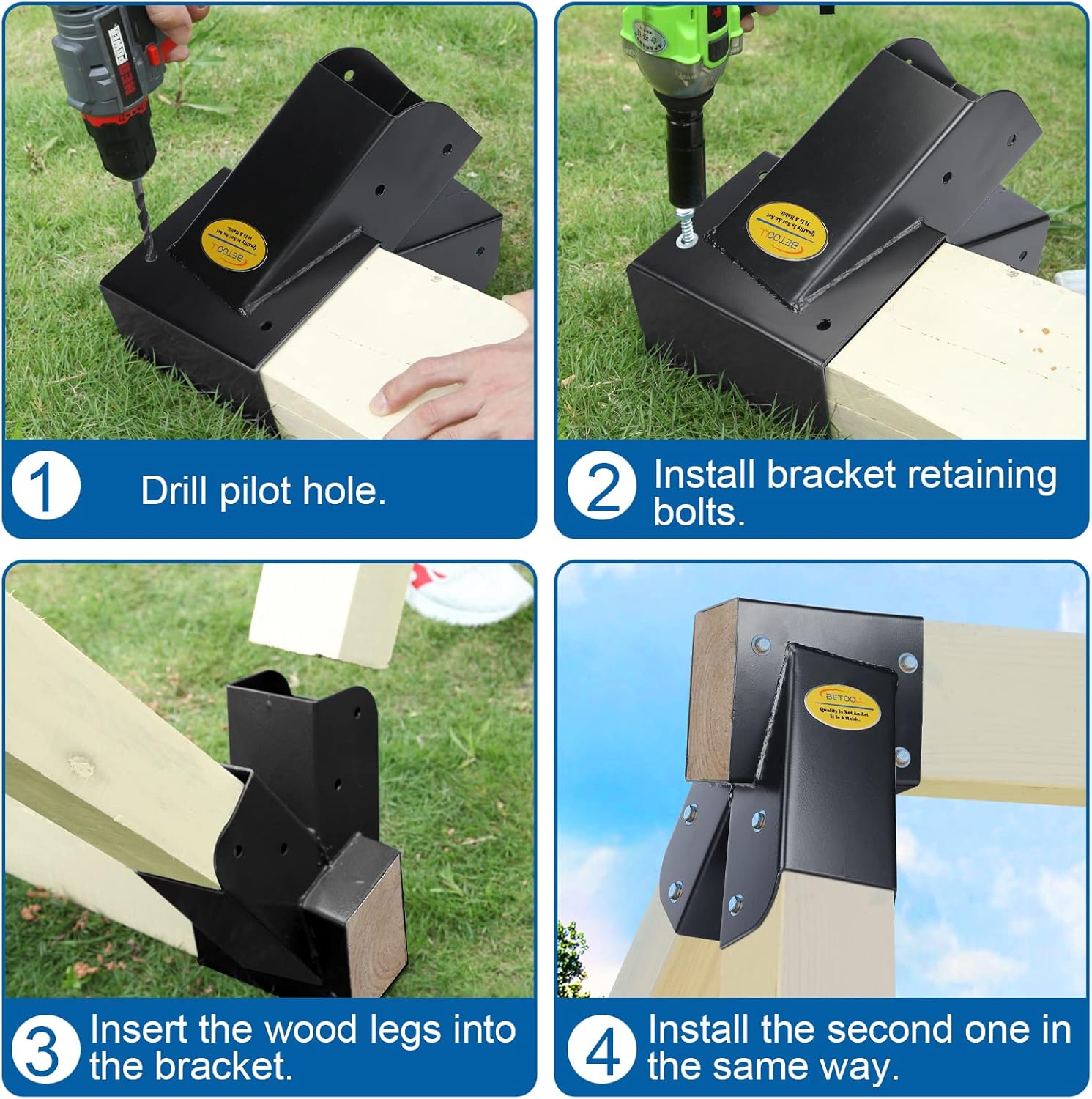 BETOOLL Swing Set Bracket with All Mounting Hardware Middle Bracket