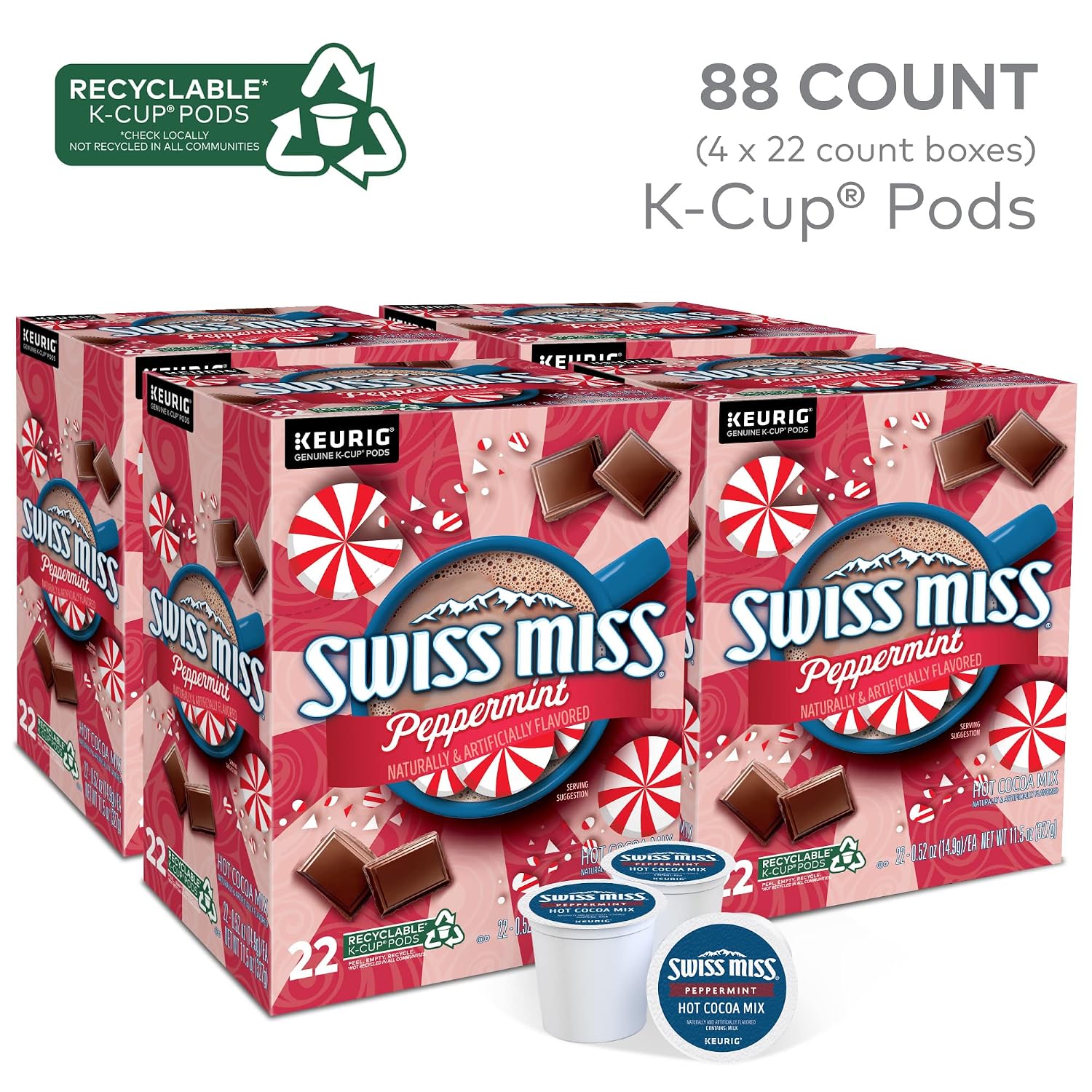 Swiss Miss Milk Chocolate Hot Cocoa Keurig Single-Serve K Cup Pods, 28 Count