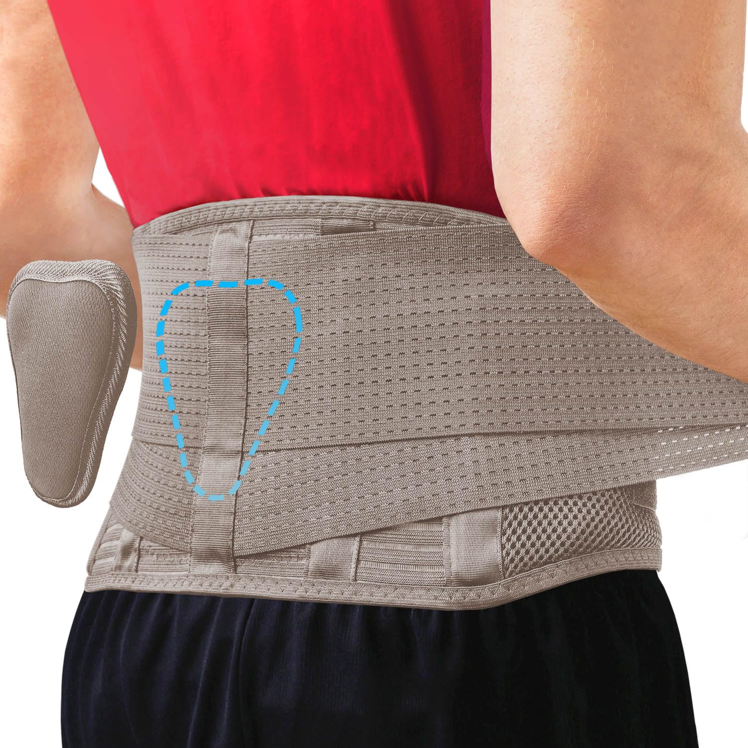 Sparthos Back Brace for Women & Men, Sciatica, Lower Back Pain - Black-L | Herniated Disc & Scoliosis Pain Relief, Adjustable Back Support Belt, Lumbar Pad, Breathable Mesh for Work & Heavy Lifting
