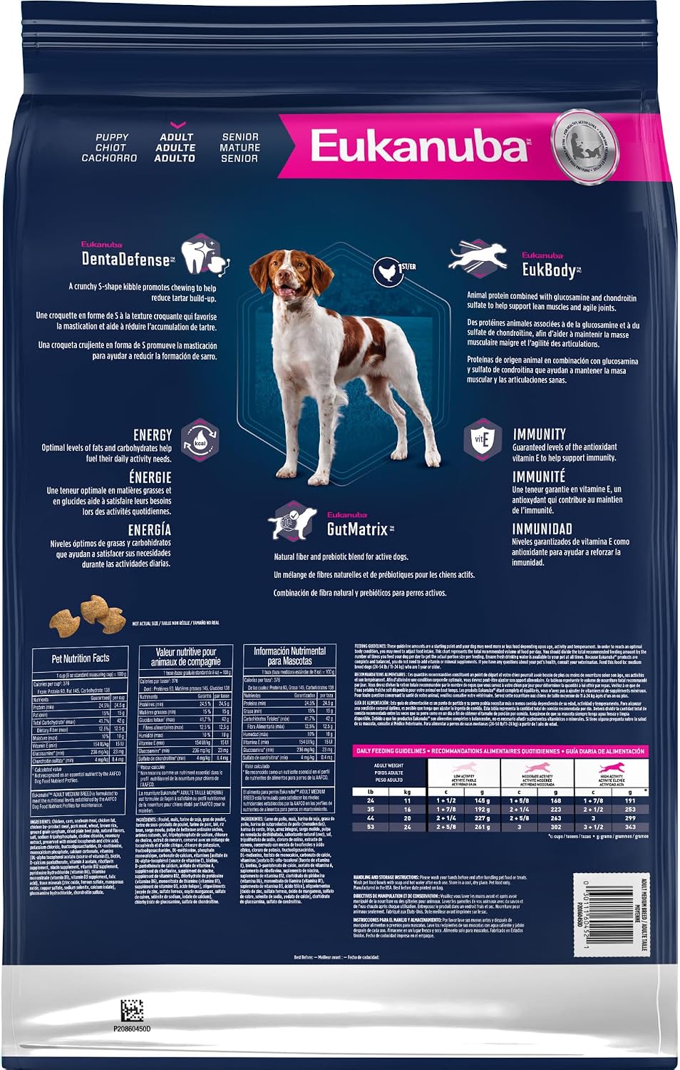 Eukanuba Adult Medium Breed Dry Dog Food, 35 lb bag.