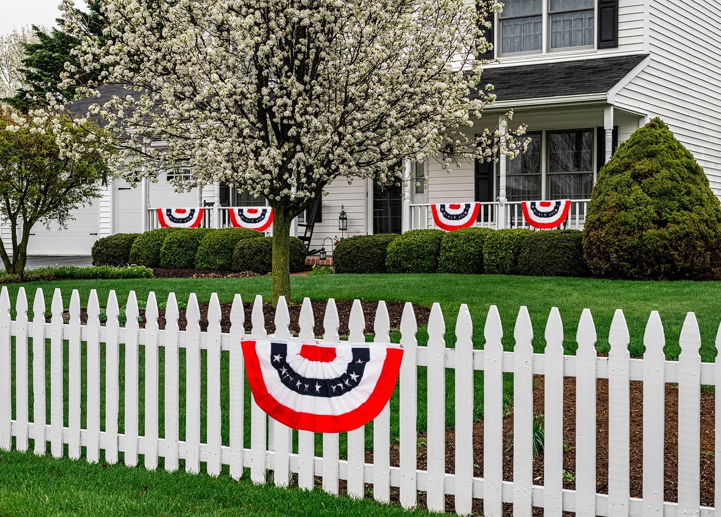 Briarwood Lane 4th of July Bunting 48" X 24 Tea Stained Patriotic For 4th of July Bunting