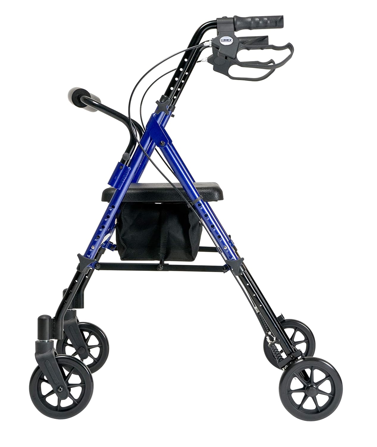 Lumex Set n' Go Rollator, Height-Adjustable, Rolling Walkers for Seniors with Seat, Silver