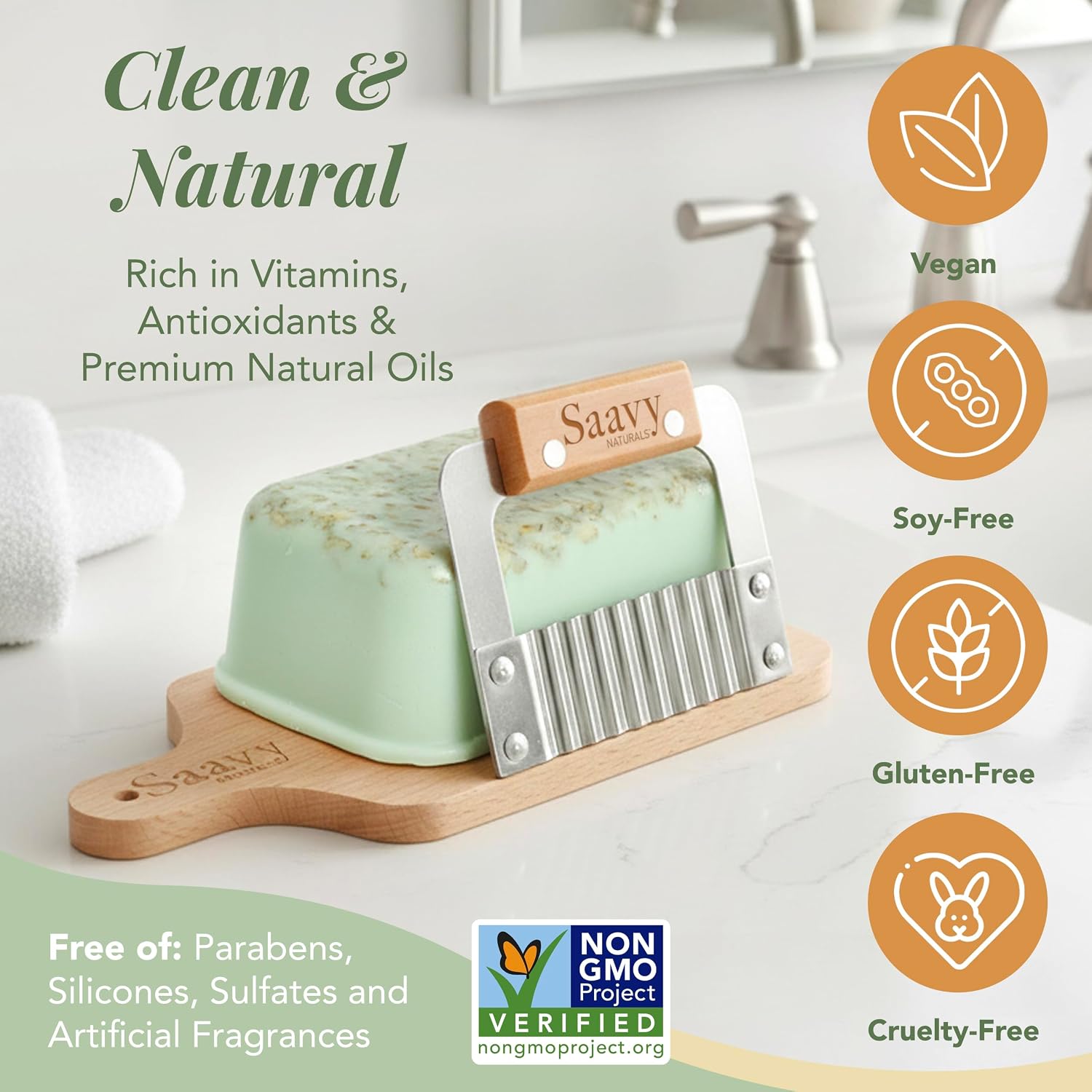 Saavy Naturals Hydrating & Purifying Mini Soap – Plant-Based, Nourishing & Moisturizing Bar Soap Gift Set for Men & Women – Mini Square Shaped Artisan Bar Soaps, 10 pack