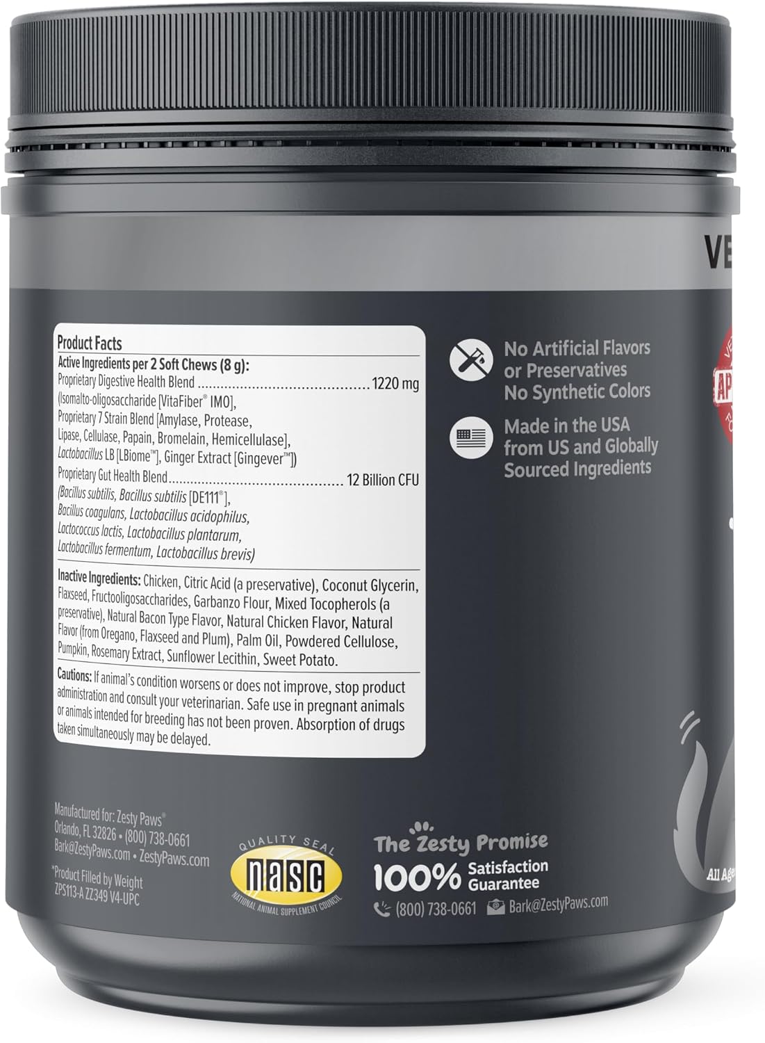 Zesty Paws Probiotics for Dogs - Digestive Enzymes for Gut Flora, Digestive Health, Diarrhea & Bowel Support - Clinically Studied DE111 - Dog Supplement Soft Chew for Pet Immune System - Pumpkin, 90ct