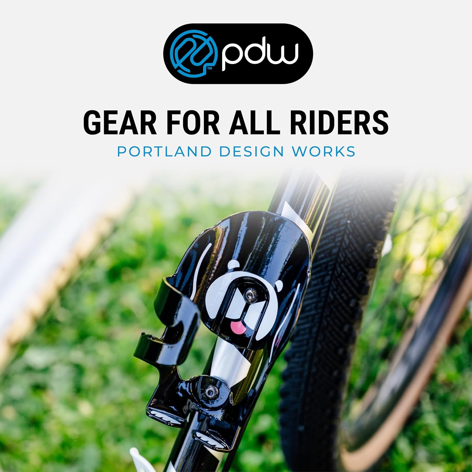 Portland Design Works Water Bottle Cage - Lightweight Water Bottle Holder for Bikes, Owl Cage, Black/Gold