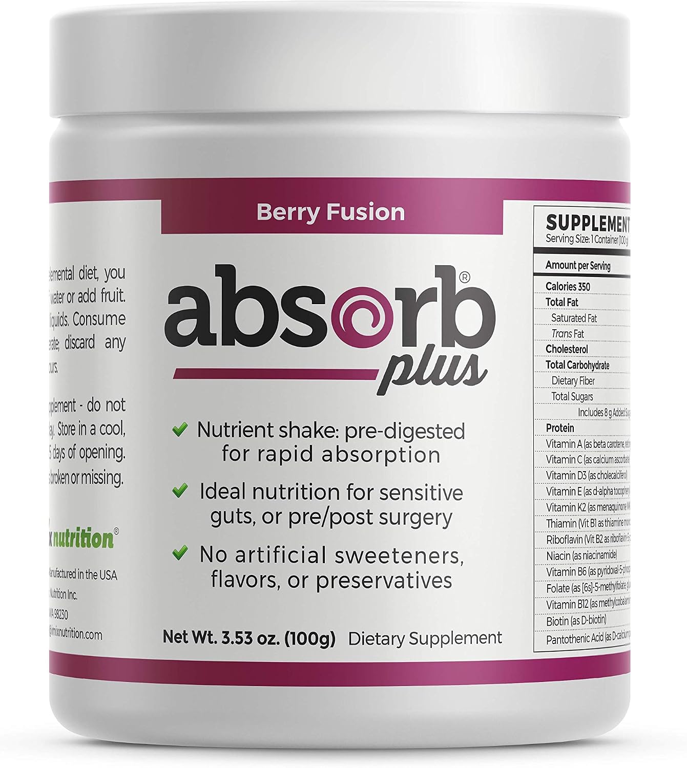 Isolate Protein - Diet Supplement for Improved Gut Health, Extra Nutritional Support, Non-GMO, Gluten-Free, Lactose-Free, Casein-Free (2.2 Lbs, Simply Vanilla)