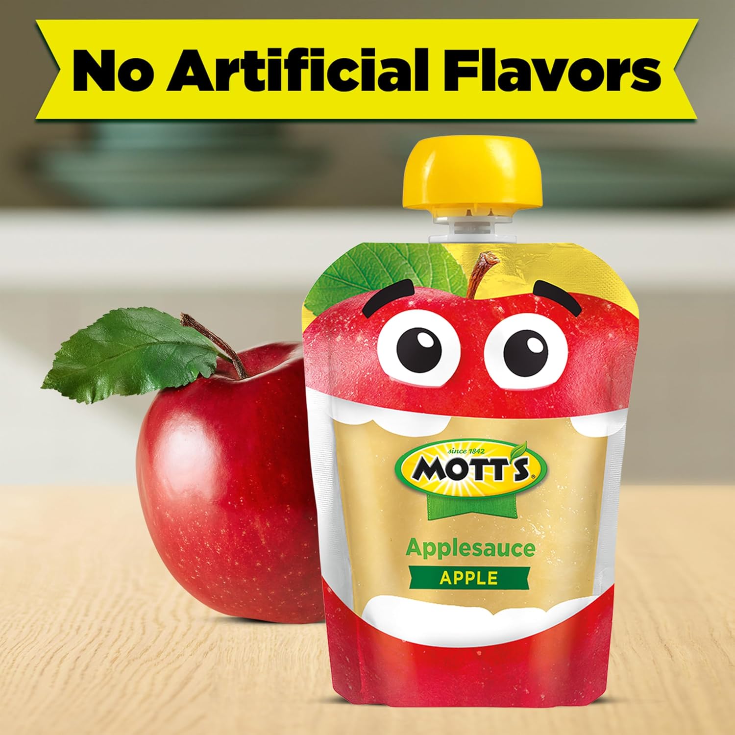 Mott's Original Applesauce, 3.2 Oz Clear Pouches, 48 Count (4 Packs Of 12), No Artificial Flavors, Good Source Of Vitamin C, Nutritious Option For The Whole Family