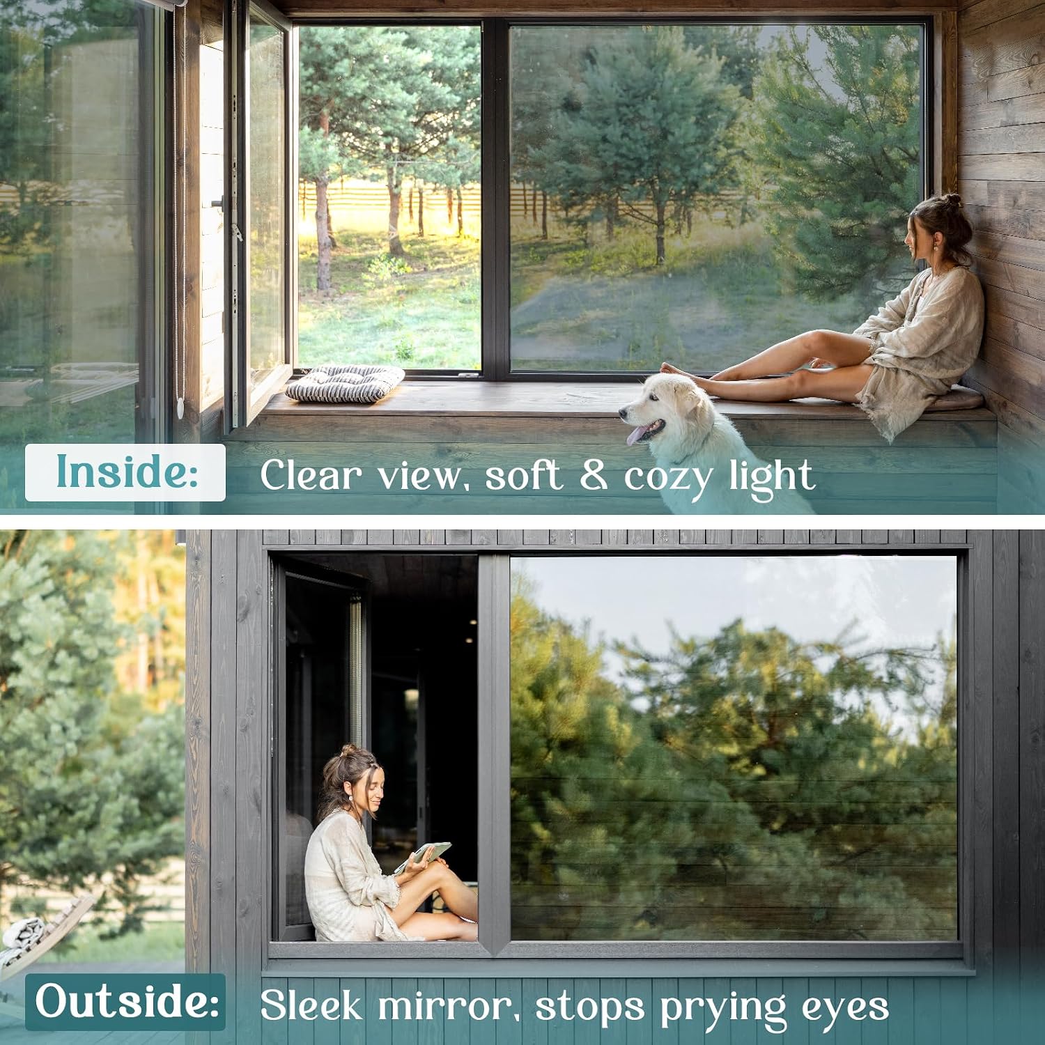 Haton Window Privacy Film, Stained Glass Rainbow Film, 17.5" x 78.7"