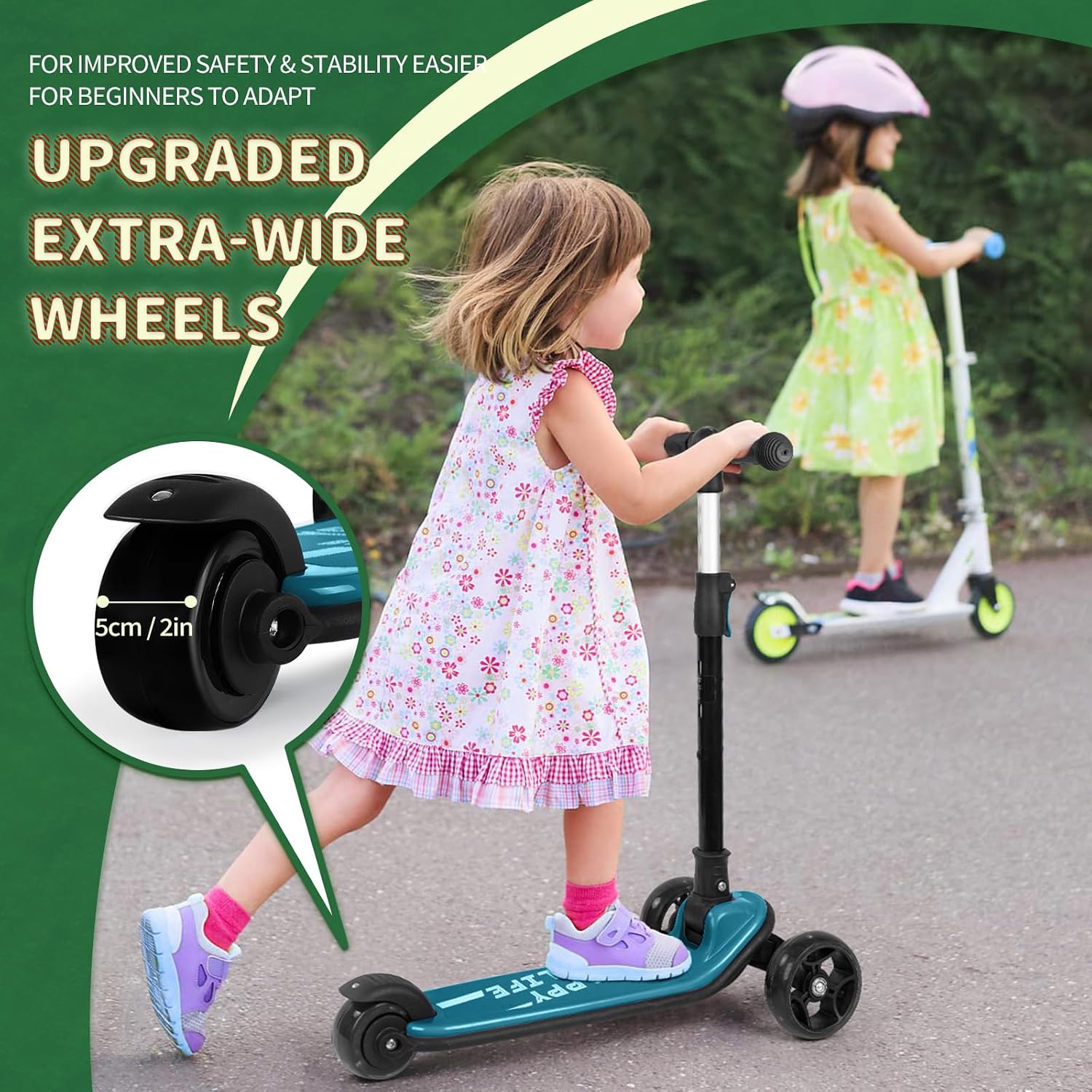 besrey 3 Wheel Scooter for Kids Ages 3-10 with 4 Adjustable Height