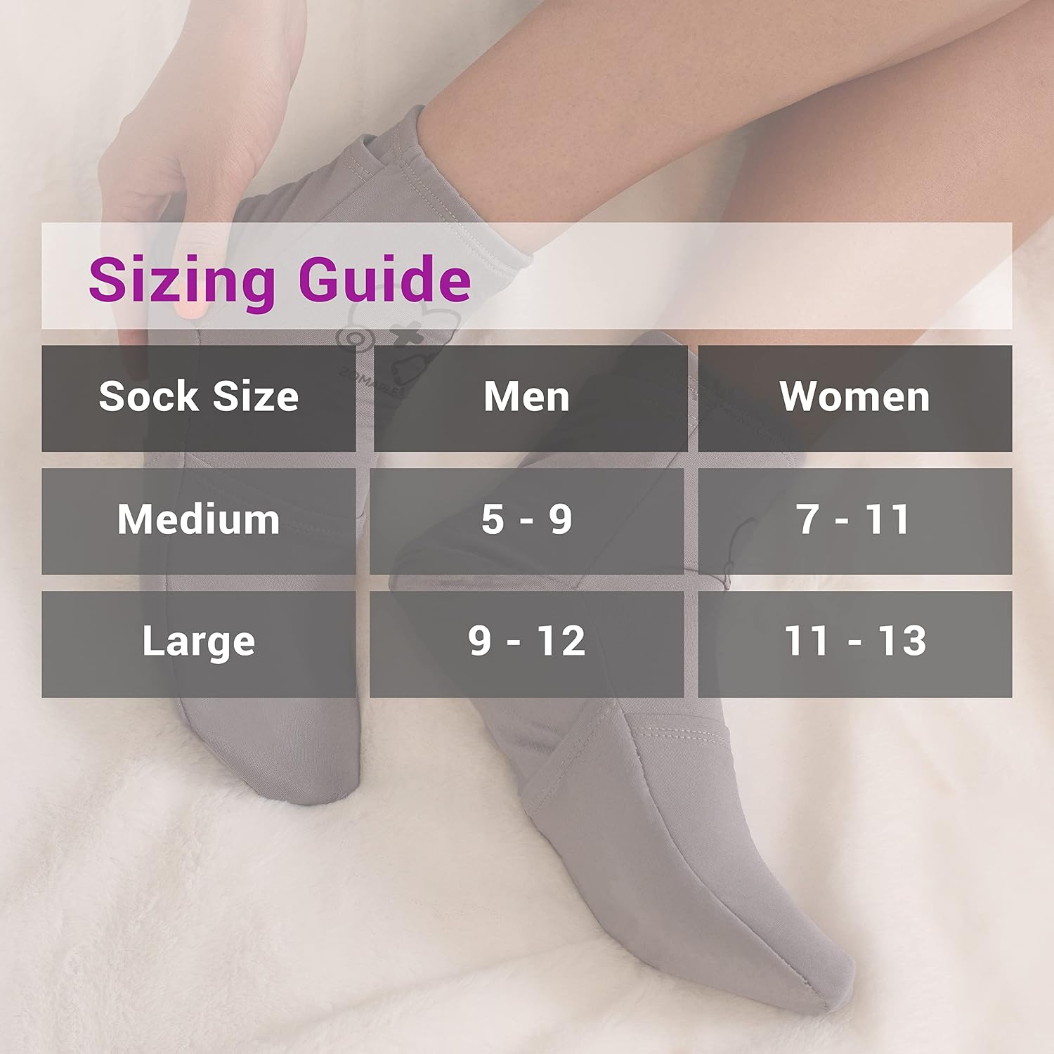 Zomaple Cold Therapy Socks, 2 Gel Packs for Neuropathy & Hot Feet Comfort