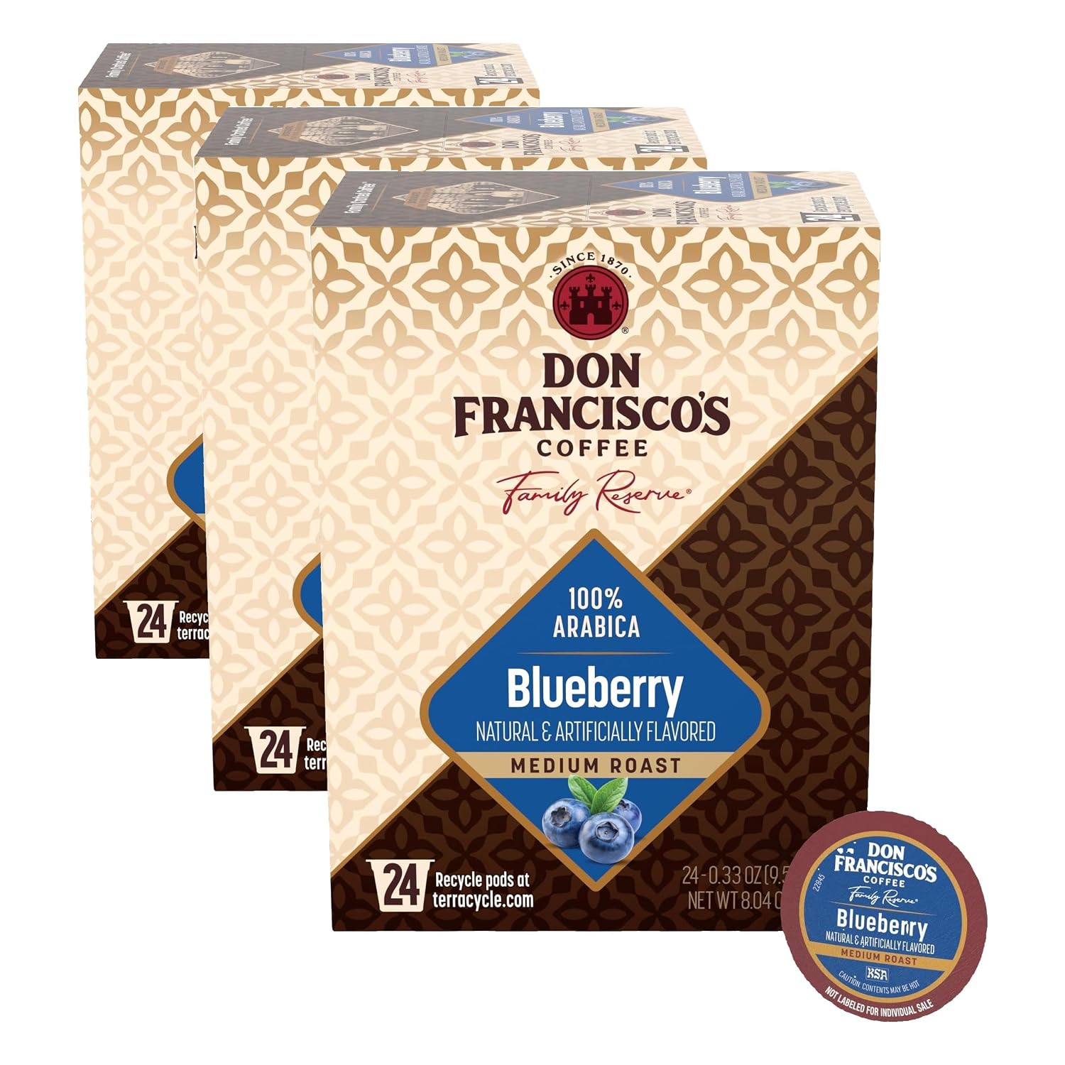 Don Francisco's Hawaiian Hazelnut Coffee Pods, Medium Roast, 24ct | Compatible with Keurig Coffee Pod Brewers, 100% Arabica Coffee, Convenient Single Serve Brewing, Fresh Brew in Every Cup