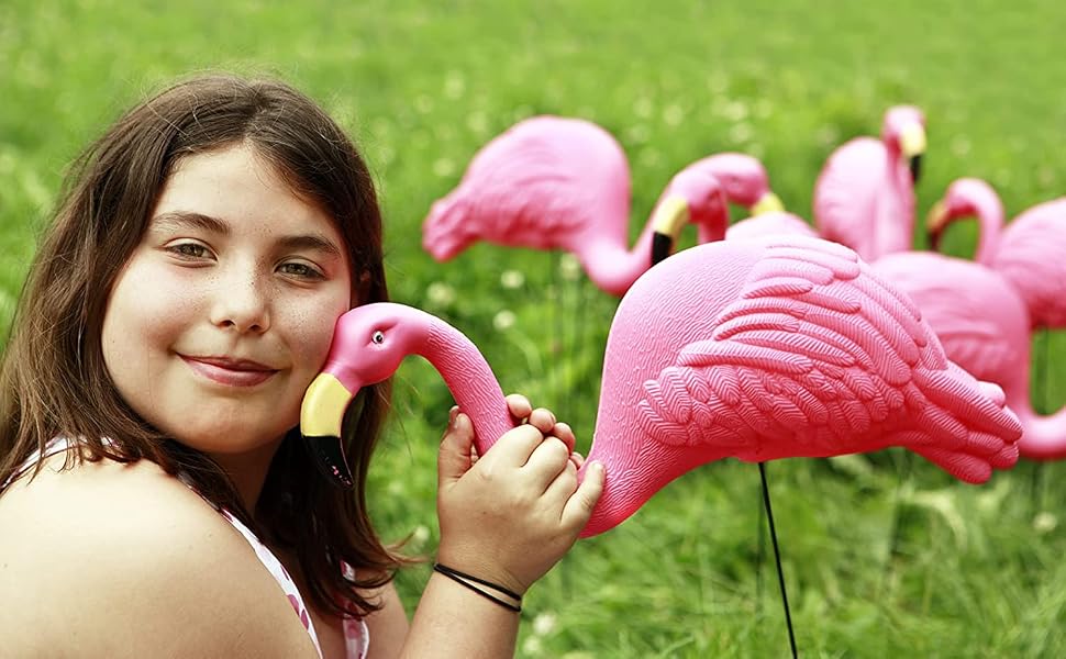 4 large bright pink flamingo 2
