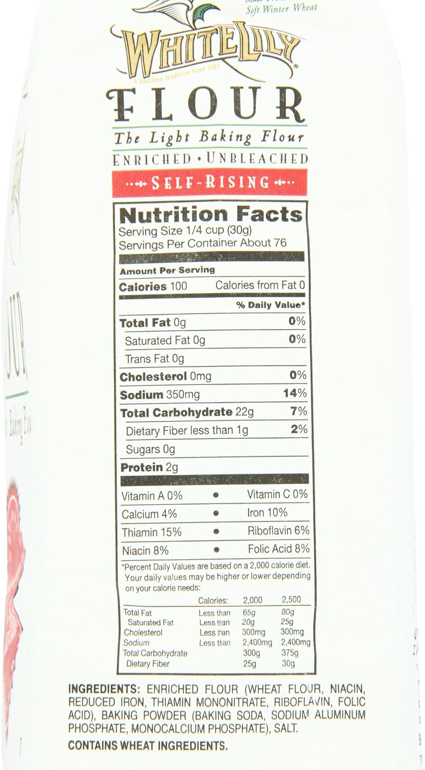 White Lily Unbleached Self-Rising Flour, 5-lb bags (2-Pack)