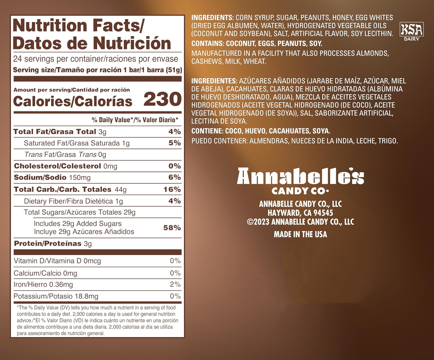 Big Hunk Annabelle's Candy Bar, 1.8-Ounce Bars (Pack of 24)