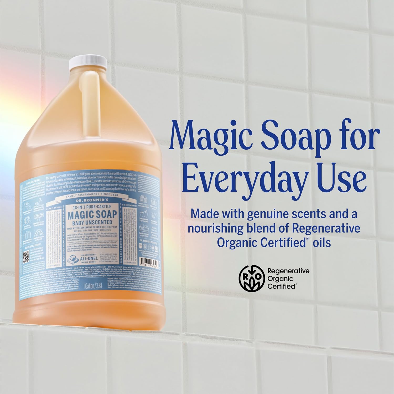 Dr. Bronner's Baby Unscented Pure-Castile Liquid Soap, No Fragrance, 16 oz, 2-Pack