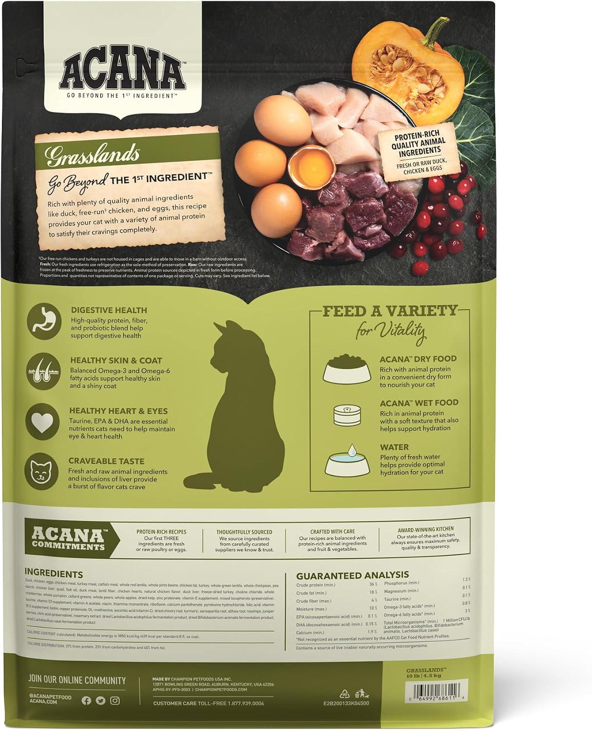 ACANA Grain-Free Dry Cat Food Meadowlands Recipe 4lb Bag