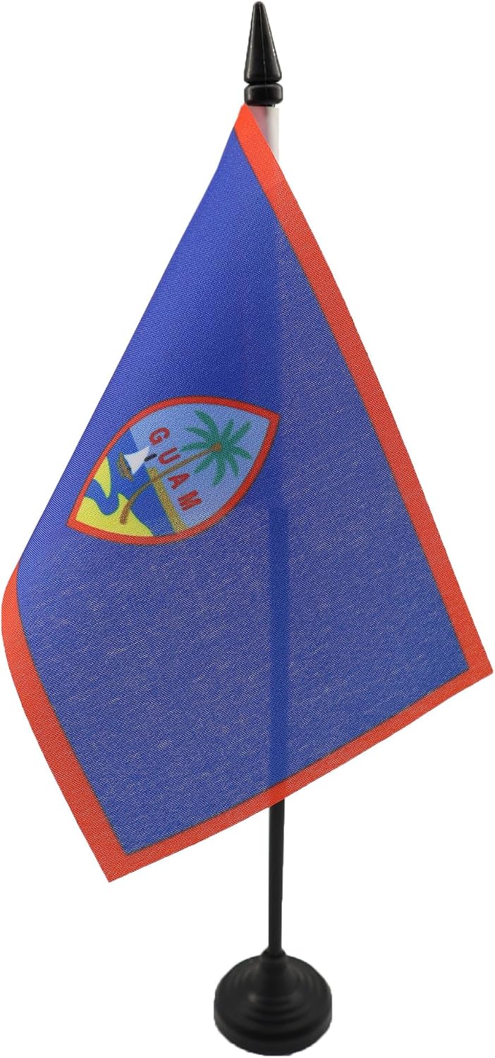AZ FLAG Nicaragua Table Flag 4x6 in 100D Polyester Plastic Base | Indoor use Nicaraguan 15x10 cm desk flag stitched finish with reinforced edges with plastic pole
