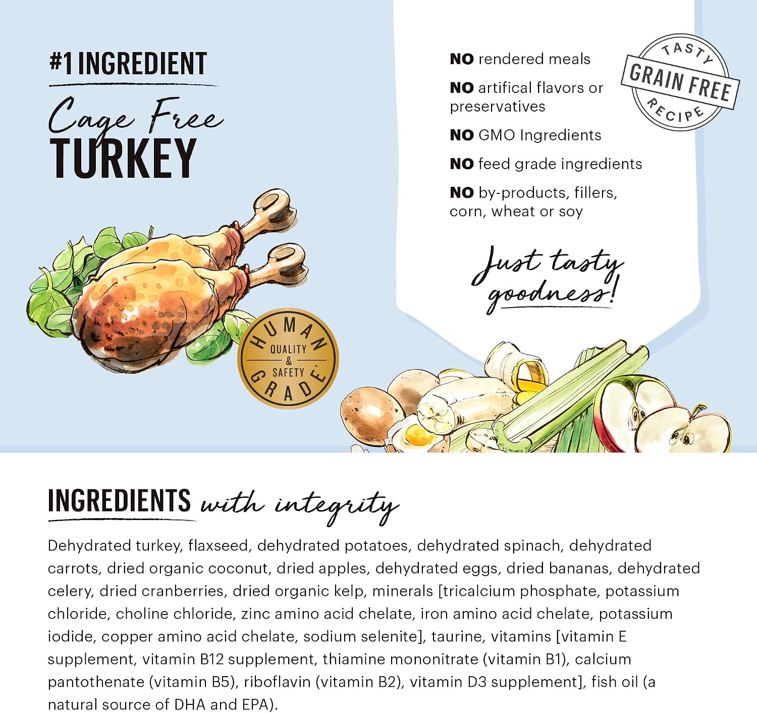 The Honest Kitchen Human Grade Wholemade™ Dehydrated Grain Free Dog Food – Complete Meal or Dog Food Topper – Chicken 4 lb (Makes 16 lbs)