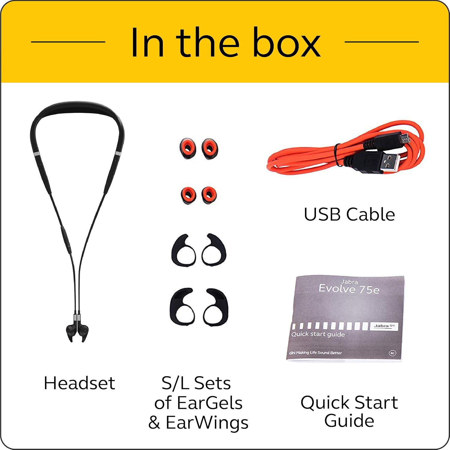 Jabra Evolve 75e UC Bluetooth Wireless in-Ear Earphones