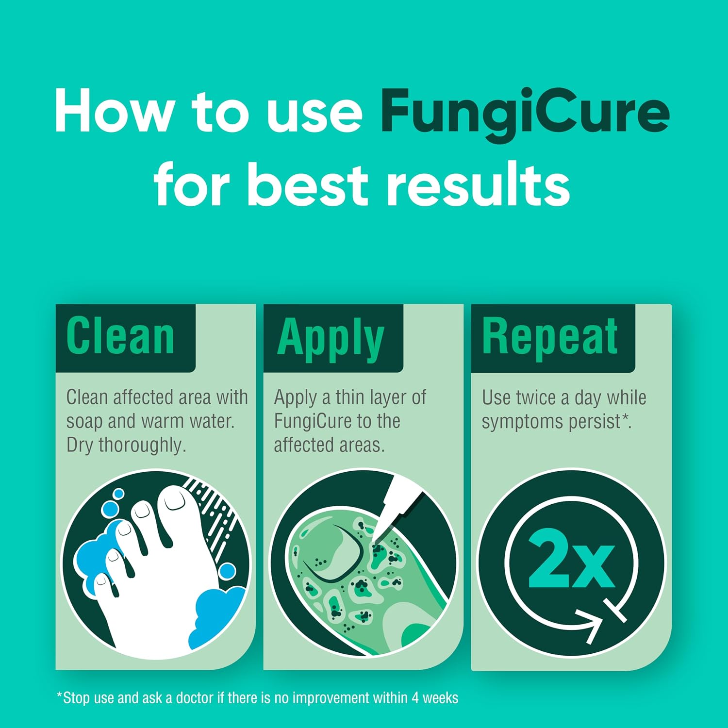 FUNGICURE Medicated Liquid Gel - Maximum Strength 0.35 Fluid Ounce | Cures fungal infections & kills 6 types of fungus. Clinically proven