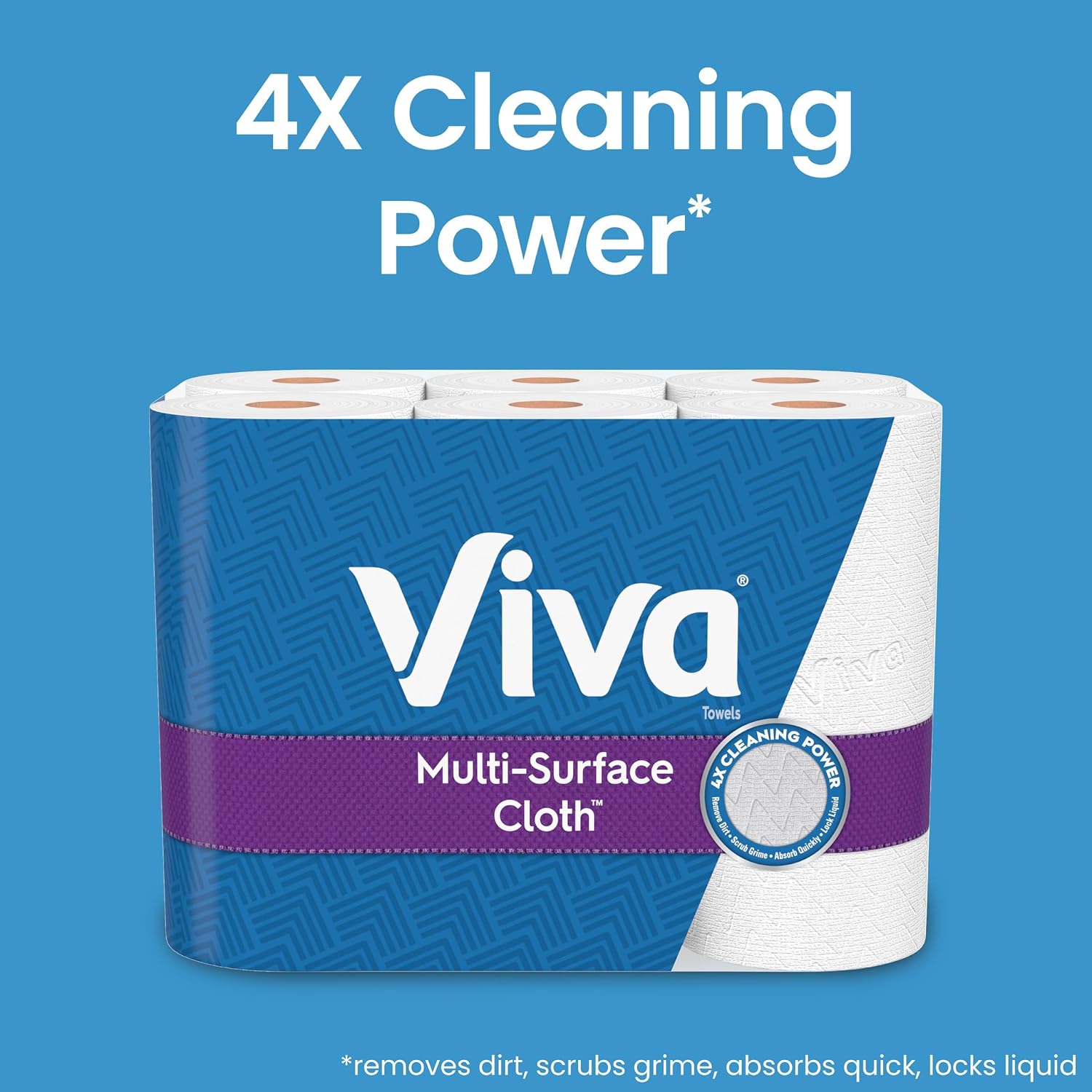 Viva Multi-Surface Cloth Paper Towels, 24 Double Rolls, 110 Sheets Per Roll (4 Packs of 6)