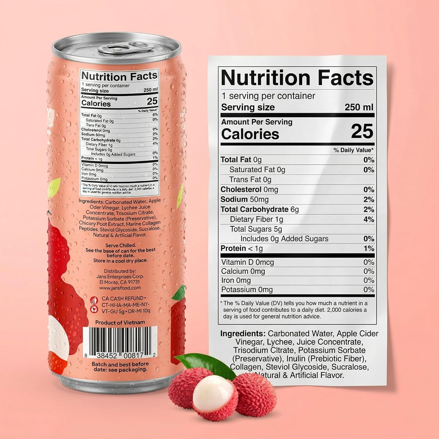 Jans 100% Coconut Water With Pulp, Unsweetened, 16.57 Fl Oz, Pack of 12