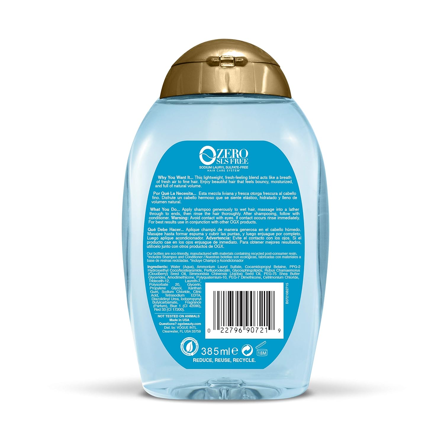 OGX Anti-Gravity + Hydration O2 Shampoo, 13 Ounce