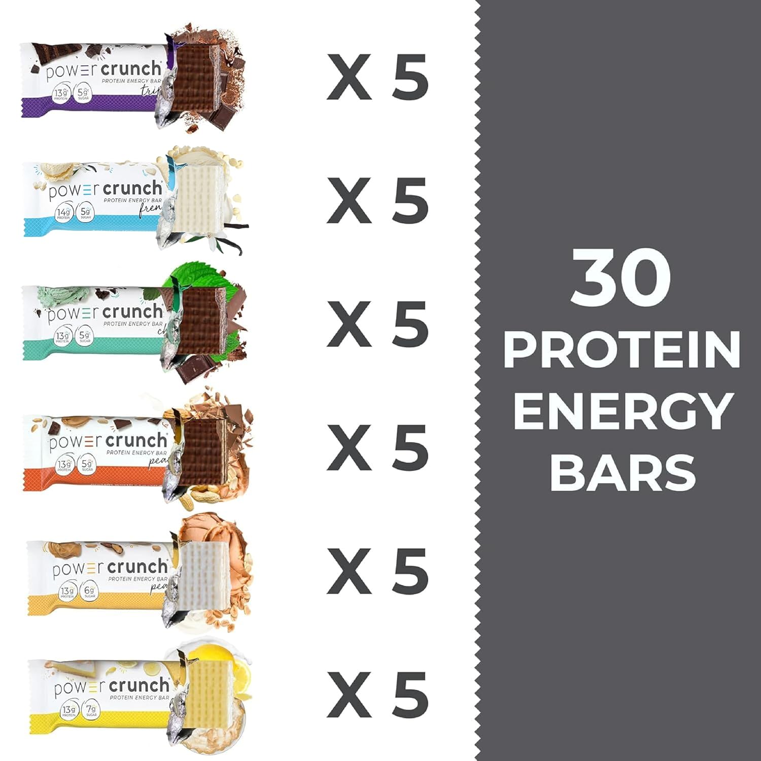 Power Crunch Protein Energy Wafer Bars, Peanut Butter Fudge, 1.4 Ounce (12 Count)