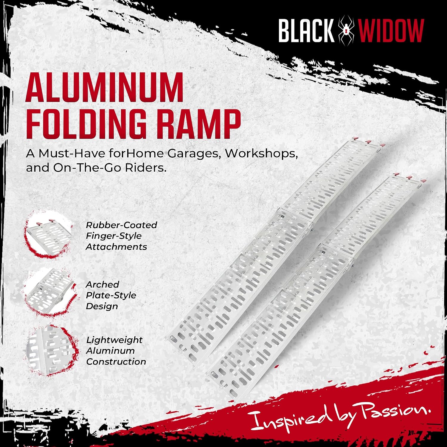 Black Widow 7' 5" ATV Loading Ramps 1,500 lb Cap